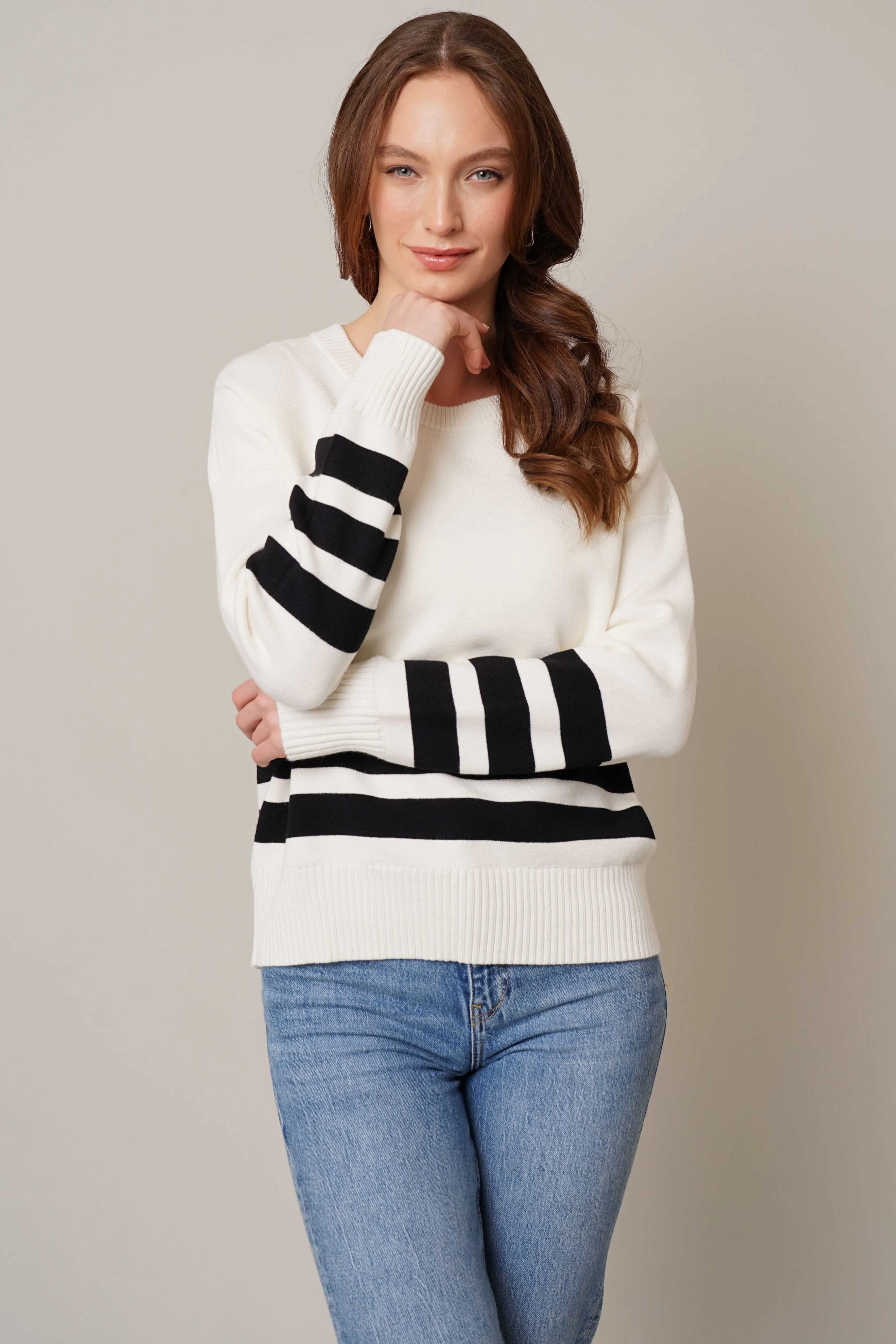 Striped Crew Neck Pullover