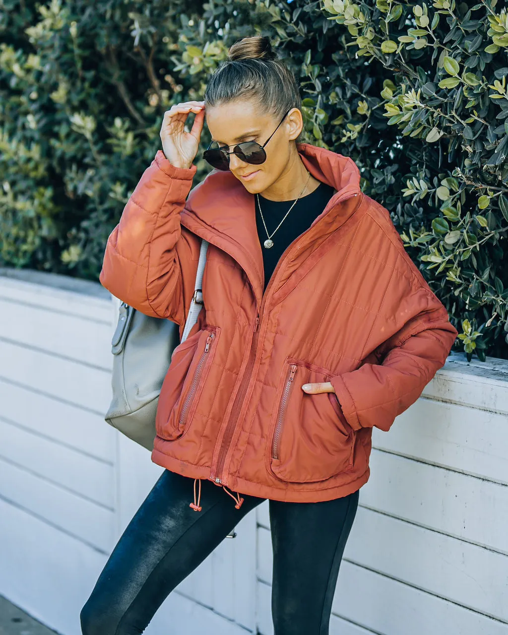 Toleet-Winter and Autumn Outfits Christmas/Thanksgiving_Cassian Quilted Puffer Jacket - Ginger with Pockets