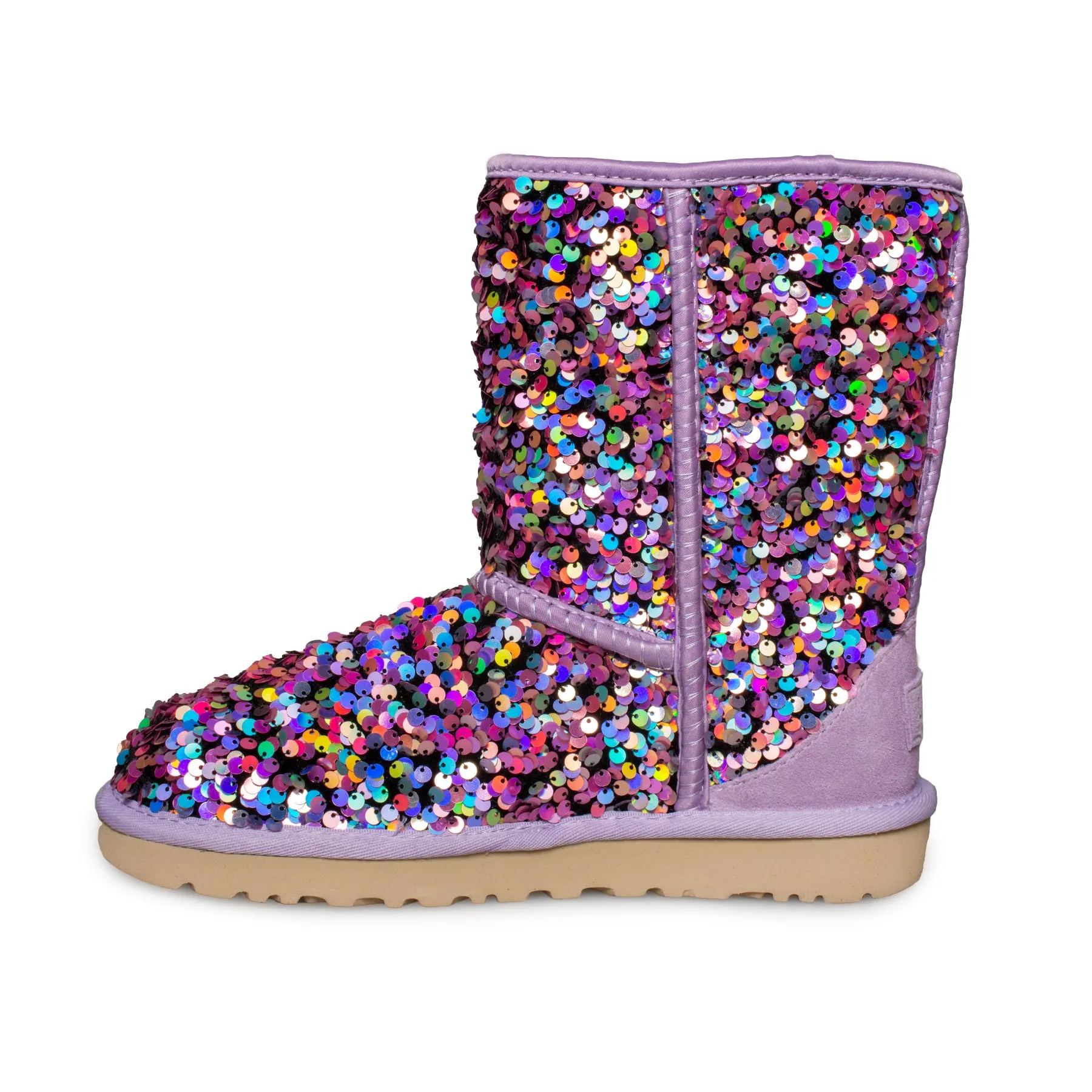 UGG Classic Short Stellar Sequin Lilac Frost Boots - Women's