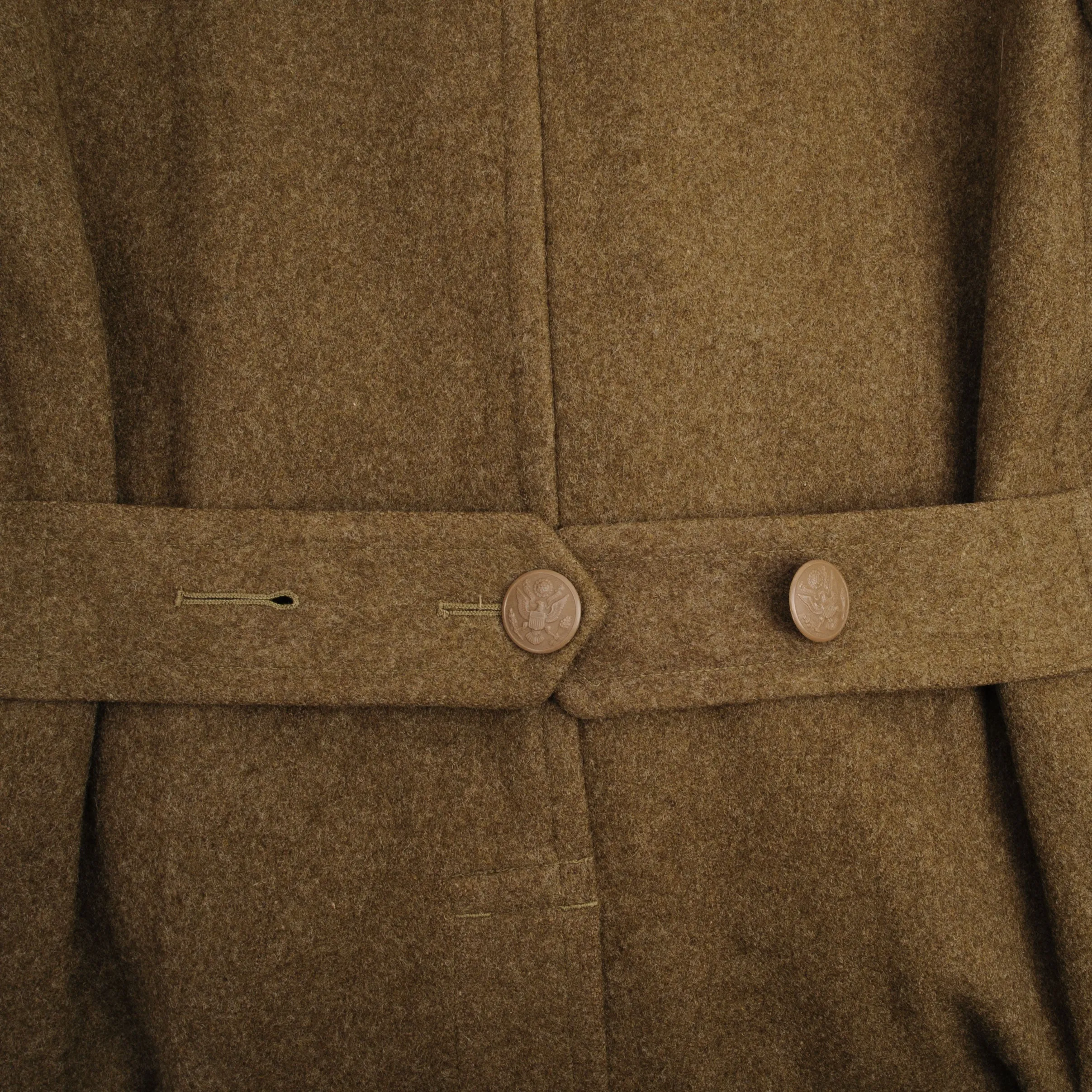 VINTAGE US ARMY M-1939 OVERCOAT WOOL COAT 2ND DIVISION PATCH 1942 WW2 SIZE 36R