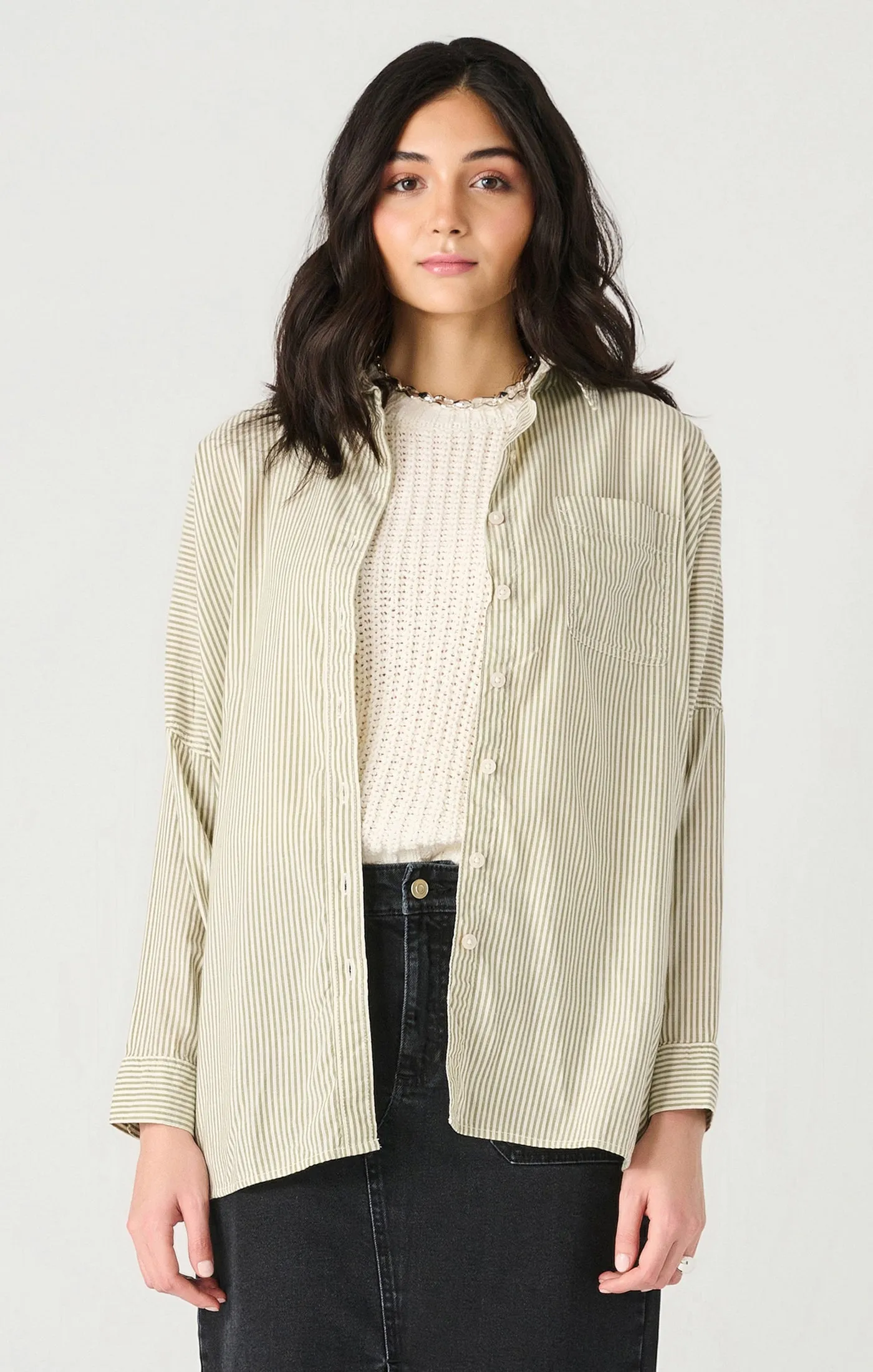 White Oversized Button Front Shirt