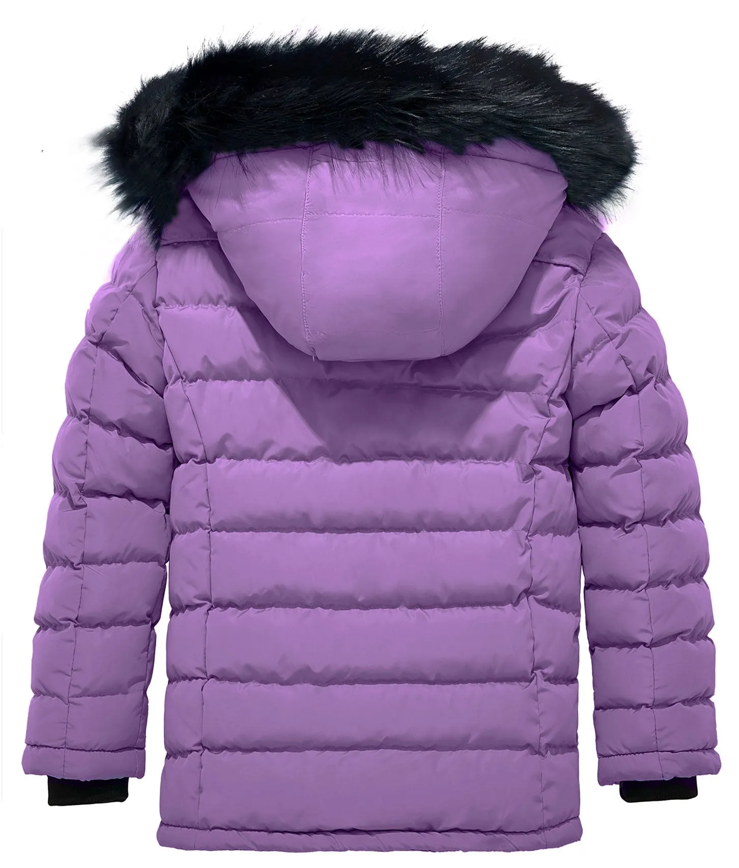 ZSHOW Girls' Water Resistant Puffer Jacket Soft Fleece Lined Padded Hooded Winter Coat